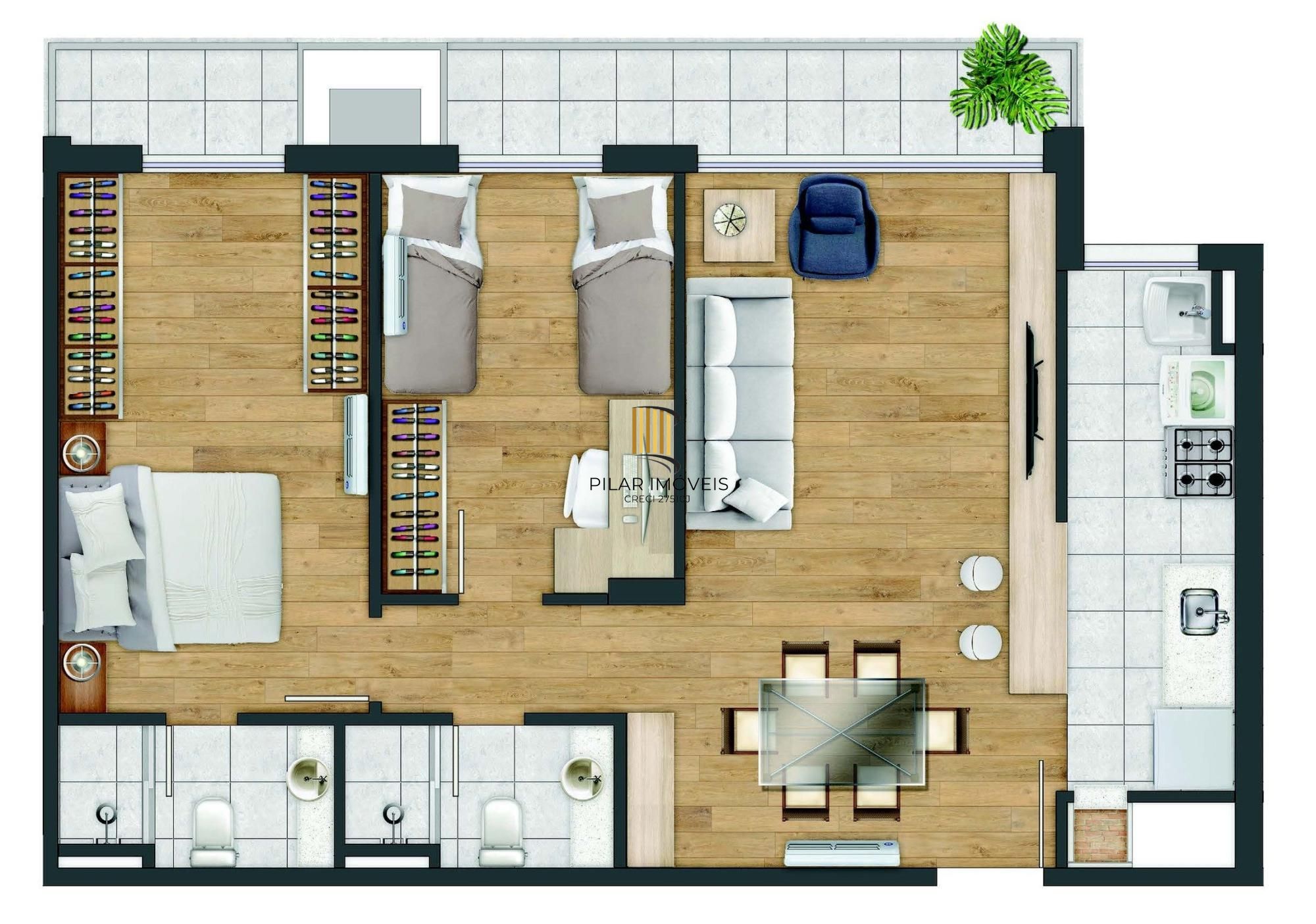 Apartamento Garden 2 dormitórios no bairro Bela Vista