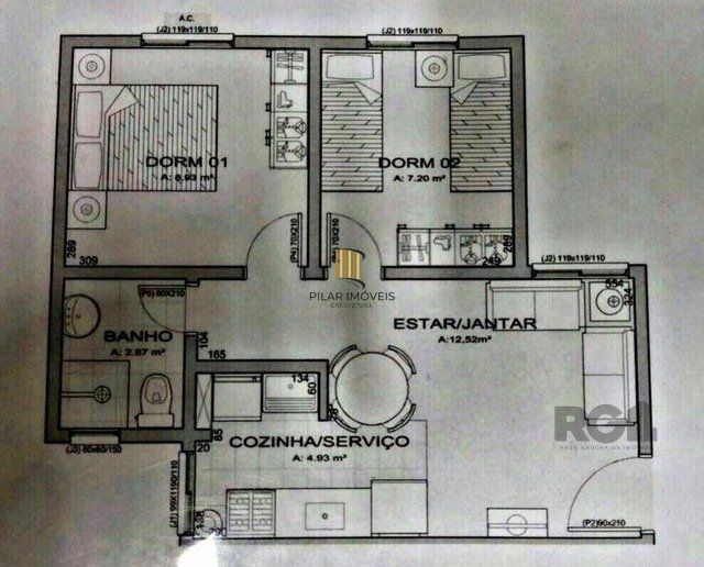 Apartamento 2 dormitórios vaga rotativa bairro Glória Porto Alegre