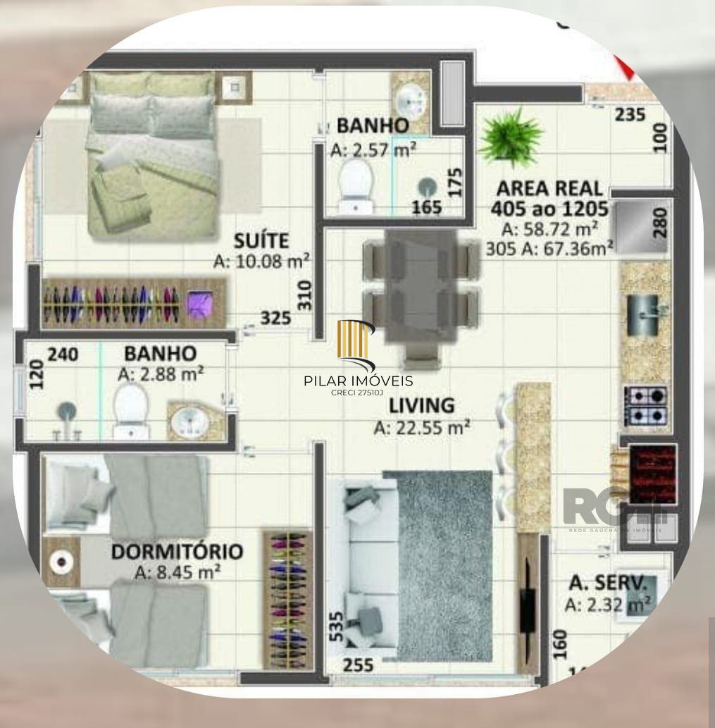 Apartamento 3 dormitórios no bairro Centro