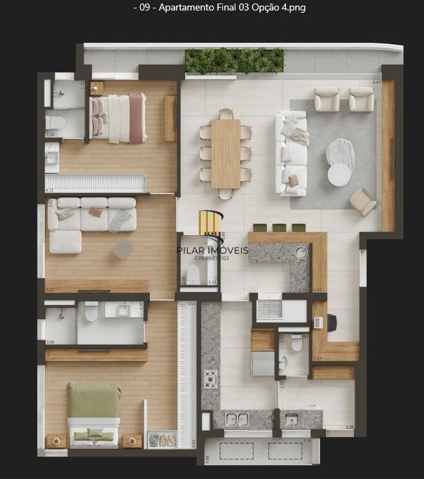 Apartamento 3 dormitórios no bairro Menino Deus