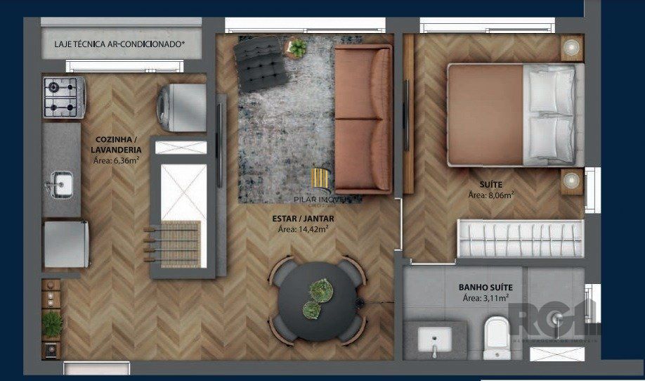 Apartamento 1 dormitório no bairro Rio Branco