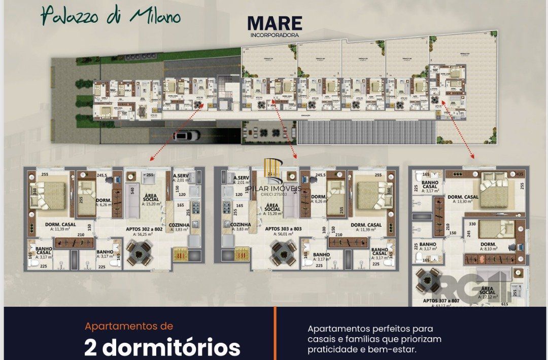 Apartamentos com ótima localização e perto do comércio em geral