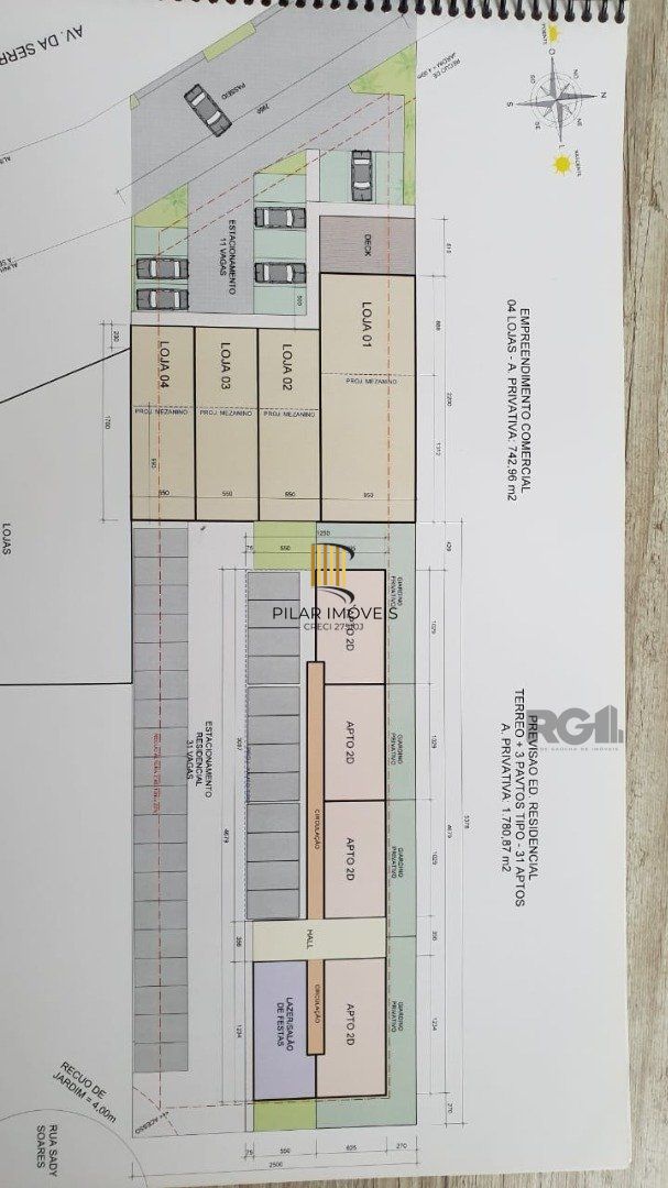 Terreno plano à venda na Avenida da Serraria, em Porto Alegre, com área total de 2200 m².