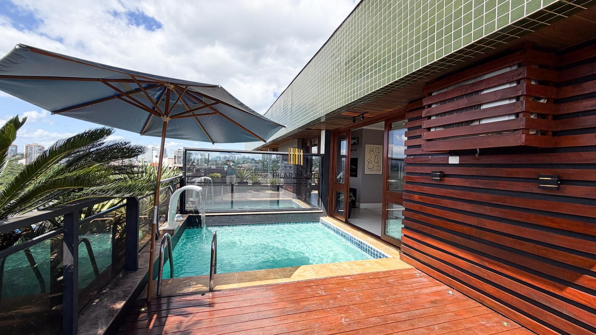 Vende-se linda cobertura com 3 quartos (1 suíte), 209m², 2 vagas e piscina – Três Figueiras