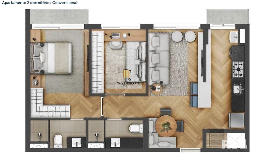 Apartamento 2 dormitórios no bairro Cidade Baixa
