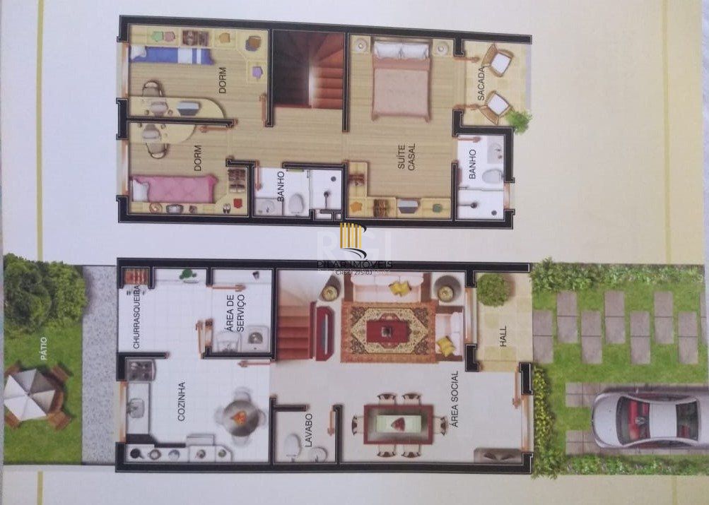 Casa Condominio para Venda - 147.34m², 3 dormitórios, sendo 1 suites, 2 vagas - Cavalhada