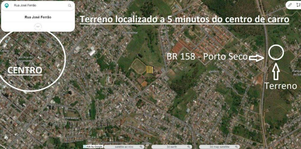 Terreno com mais de 10.000 m2 por R$ 880.000,00 na Rua José Ferrão- Jardins- Santana do Livramento-RS