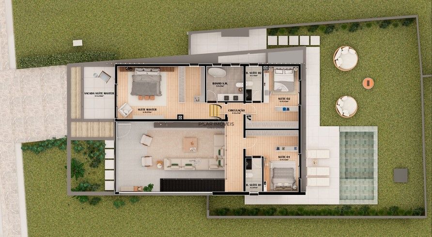 Casa com 365m² com 4 Suites