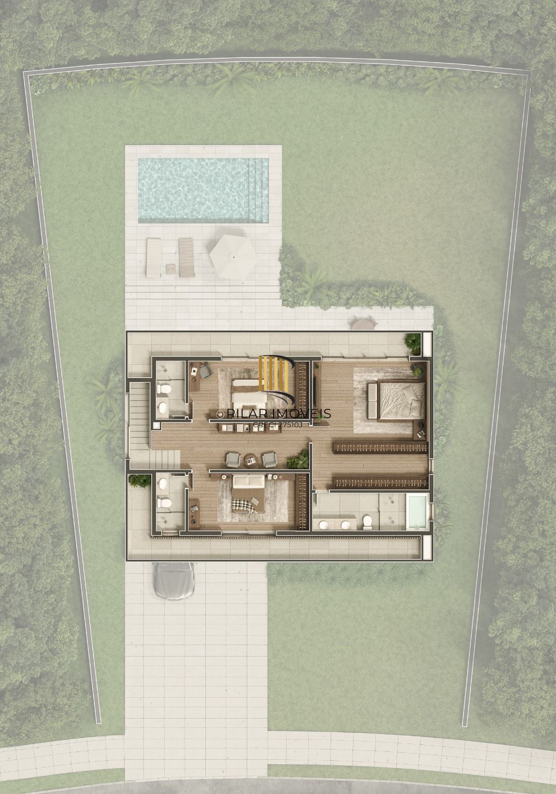 Casa com 262m², 4 suites - Fundos para APP