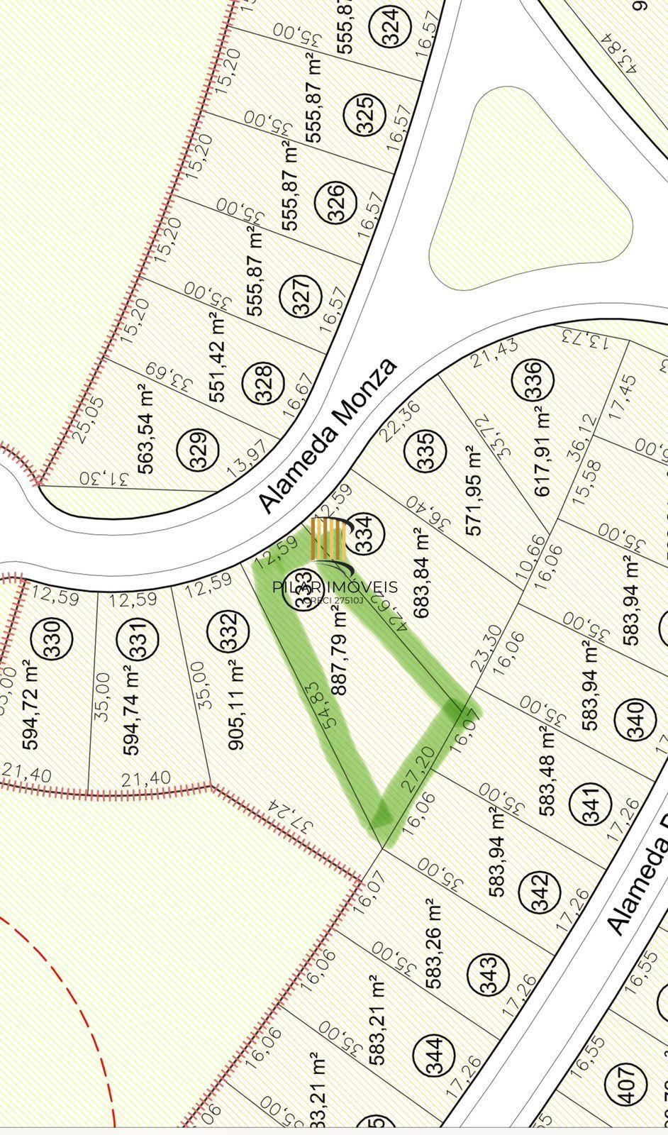 Lote Alphaville Porto Alegre com 887m²