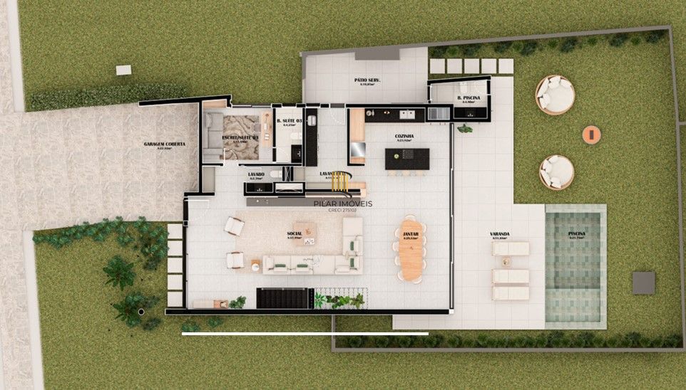 Casa com 365m² com 4 Suites
