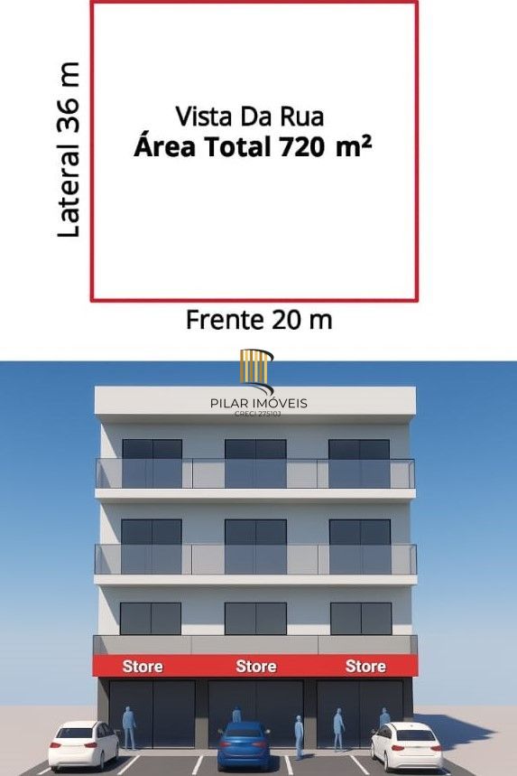 Terreno comercial com 720m2 à venda, bairro Lomba do Pinheiro, Porto Alegre, RS