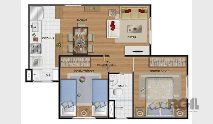 Apartamento 2 dormitórios no bairro Mário Quintana