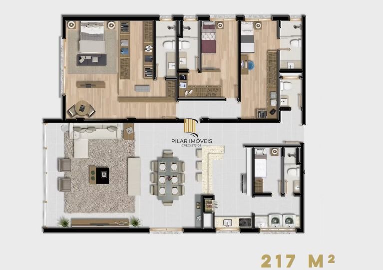 Lindo Apartamento 3 Suítes, 5 banh, 3 vagas, Vista Guaiba, Tristeza, Porto Alegre, RS