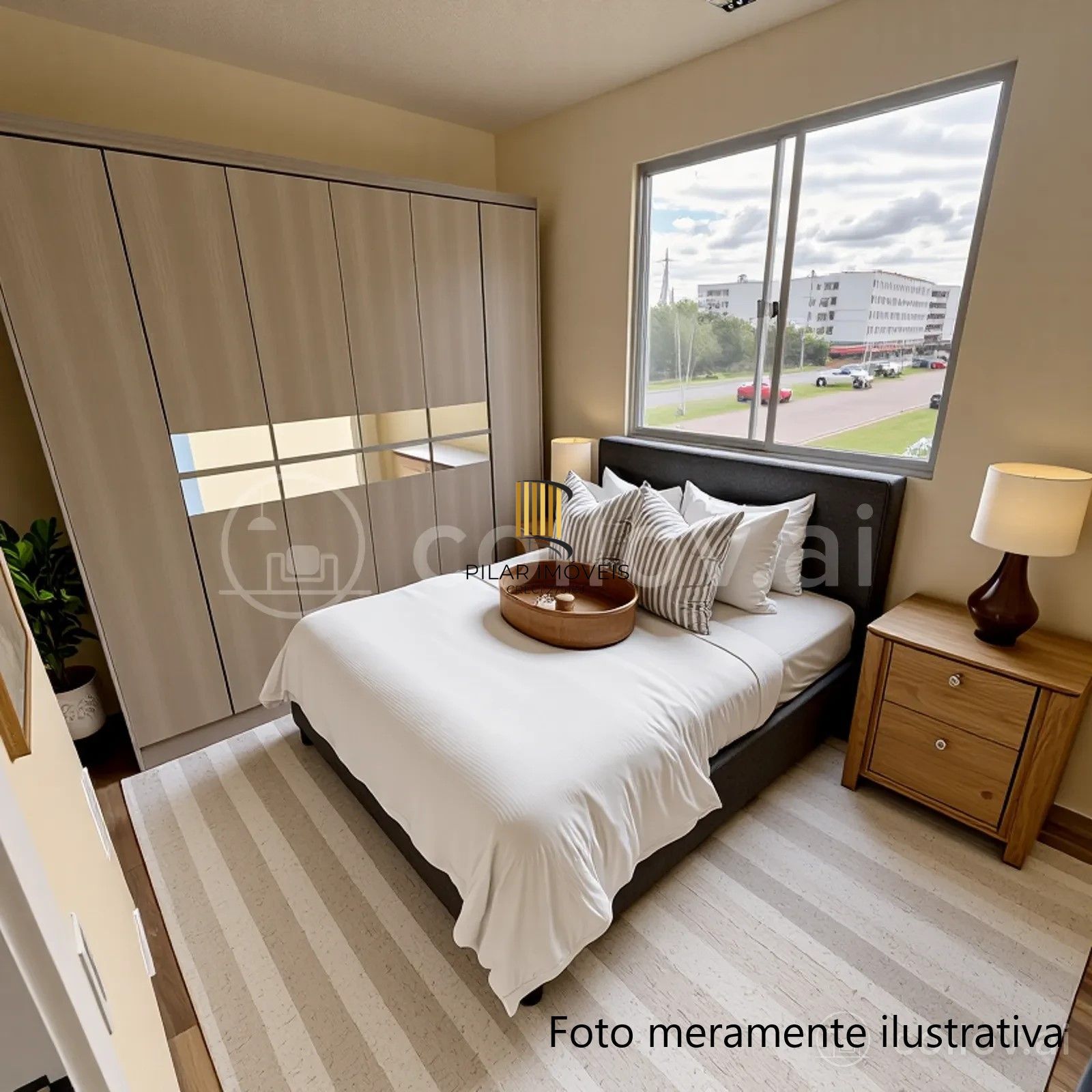 Apartamento com 02 quartos e 01 vaga fixa (01 lance de escada) no Bairro Hípica