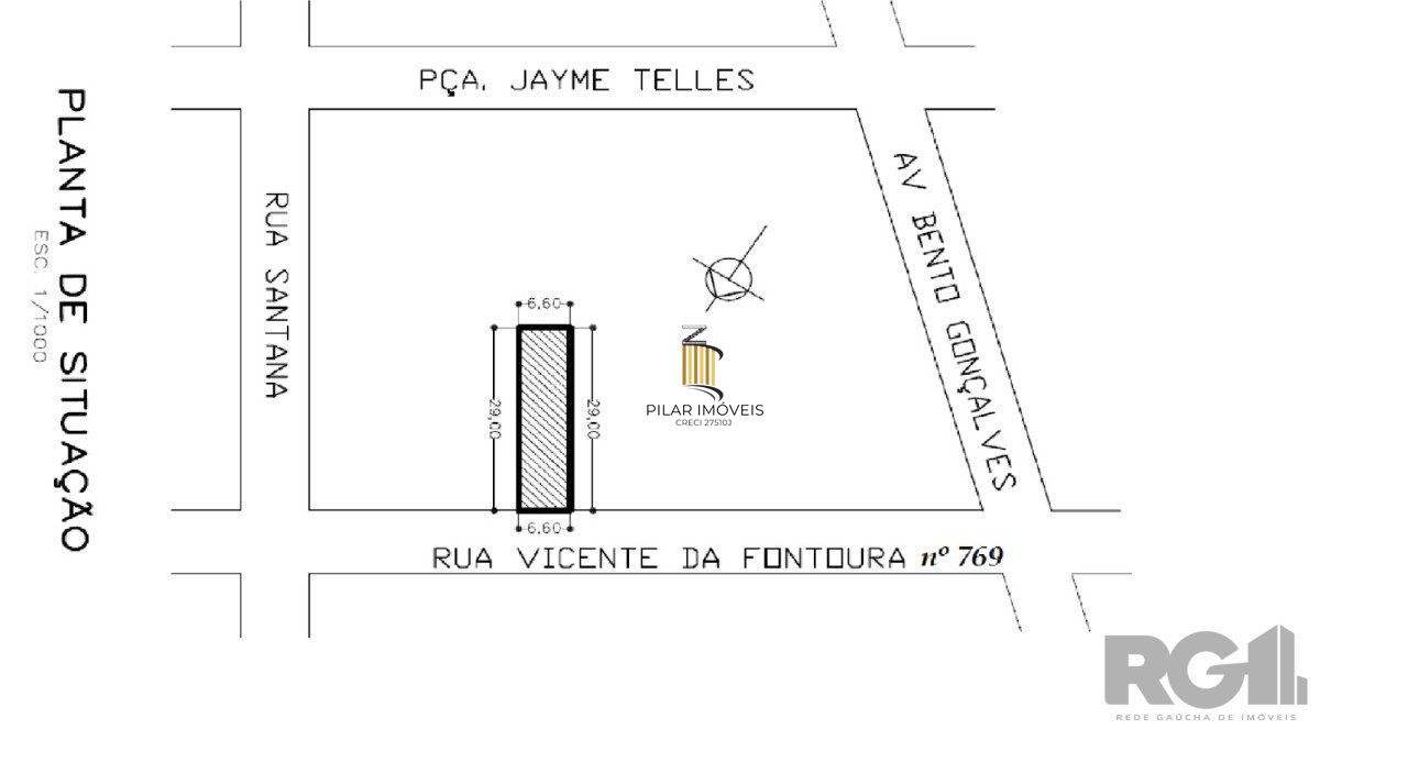 Terreno com 191,4m² no bairro Santana, Porto Alegre/RS