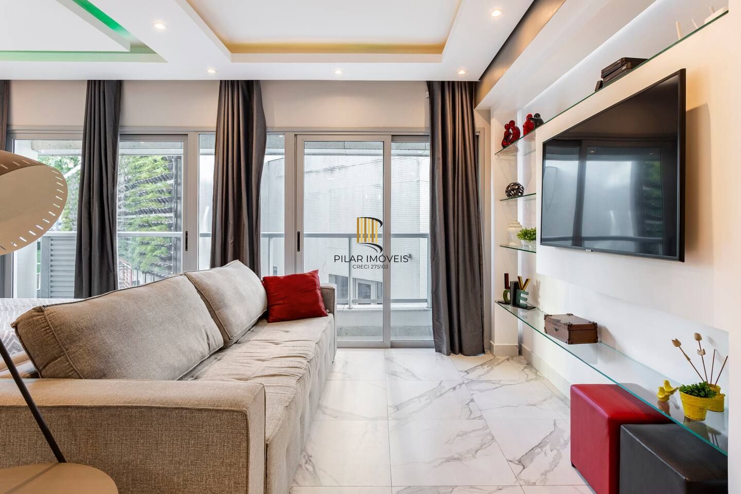 1 Dormitório Mobiliado no Trend Nova Carlos, com sacada, churrasqueira