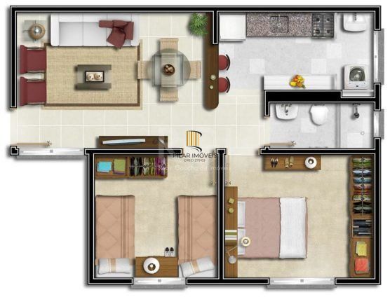 Apartamento 2 Dormitório(s) Bairro Agronomia