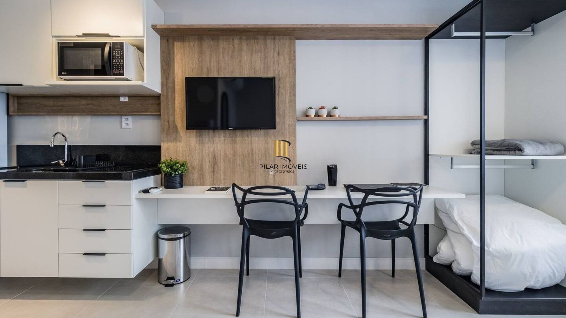 Studio completamente mobiliado e equipado, para comprar, localizado no GO Rio Branco