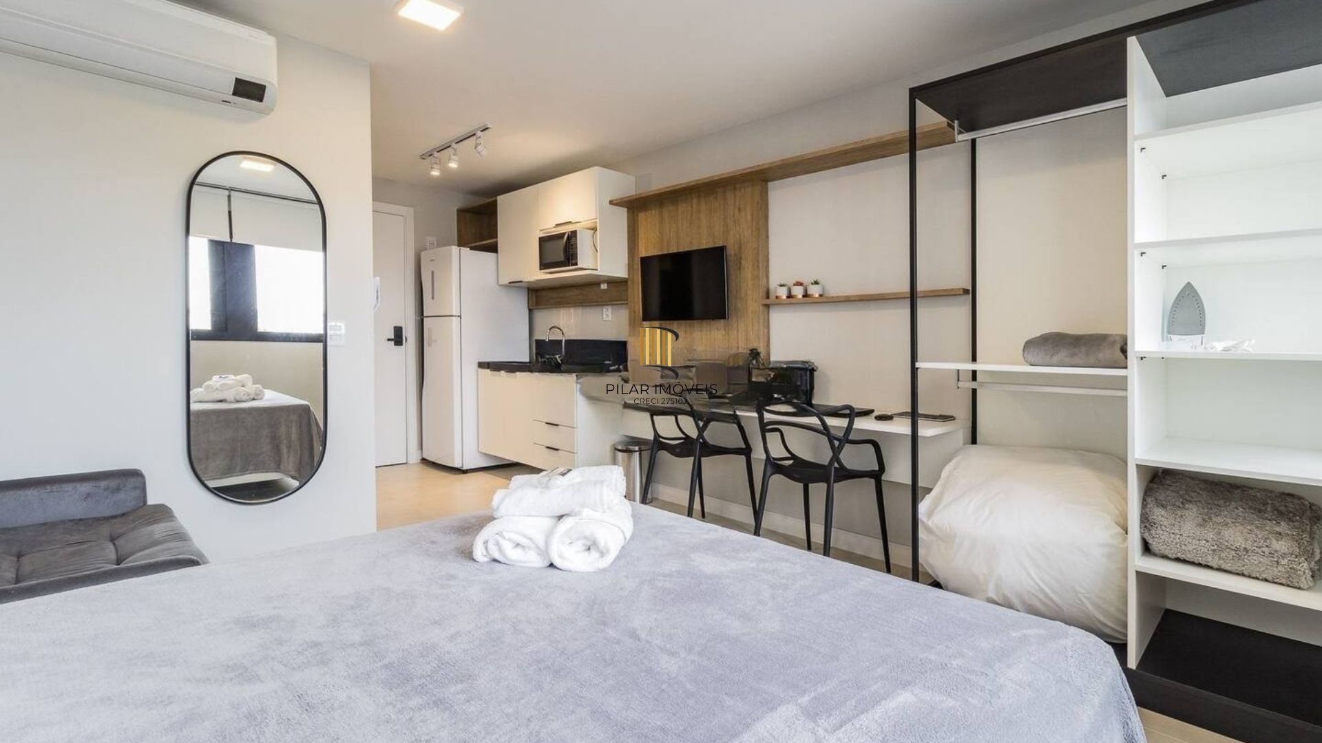 Studio completamente mobiliado e equipado, para comprar, localizado no GO Rio Branco