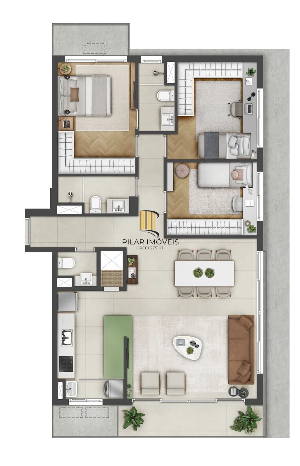 Conforto e Modernidade no Go Bom Fim – 3 Dormitórios com Infra de Lazer Completa