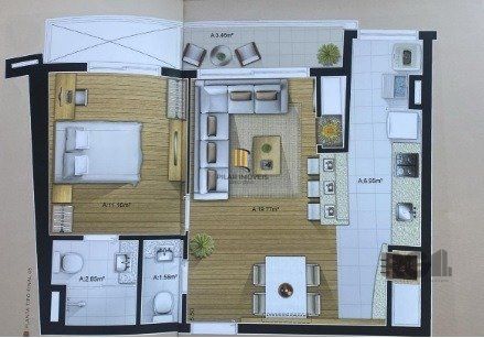 Apartamento 1 quarto e 1 vaga no Condomínio Parigi no bairro Três Figueiras