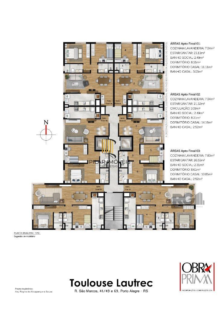 Apartamento de 2 dormitórios e uma vaga para Comprar no Bairro Bom Jesus.