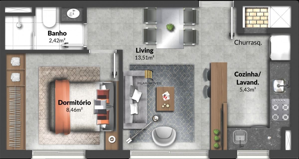 Apartamento para Venda - 56.43m², 2 dormitórios, sendo 1 suites, 1 vaga - Santana