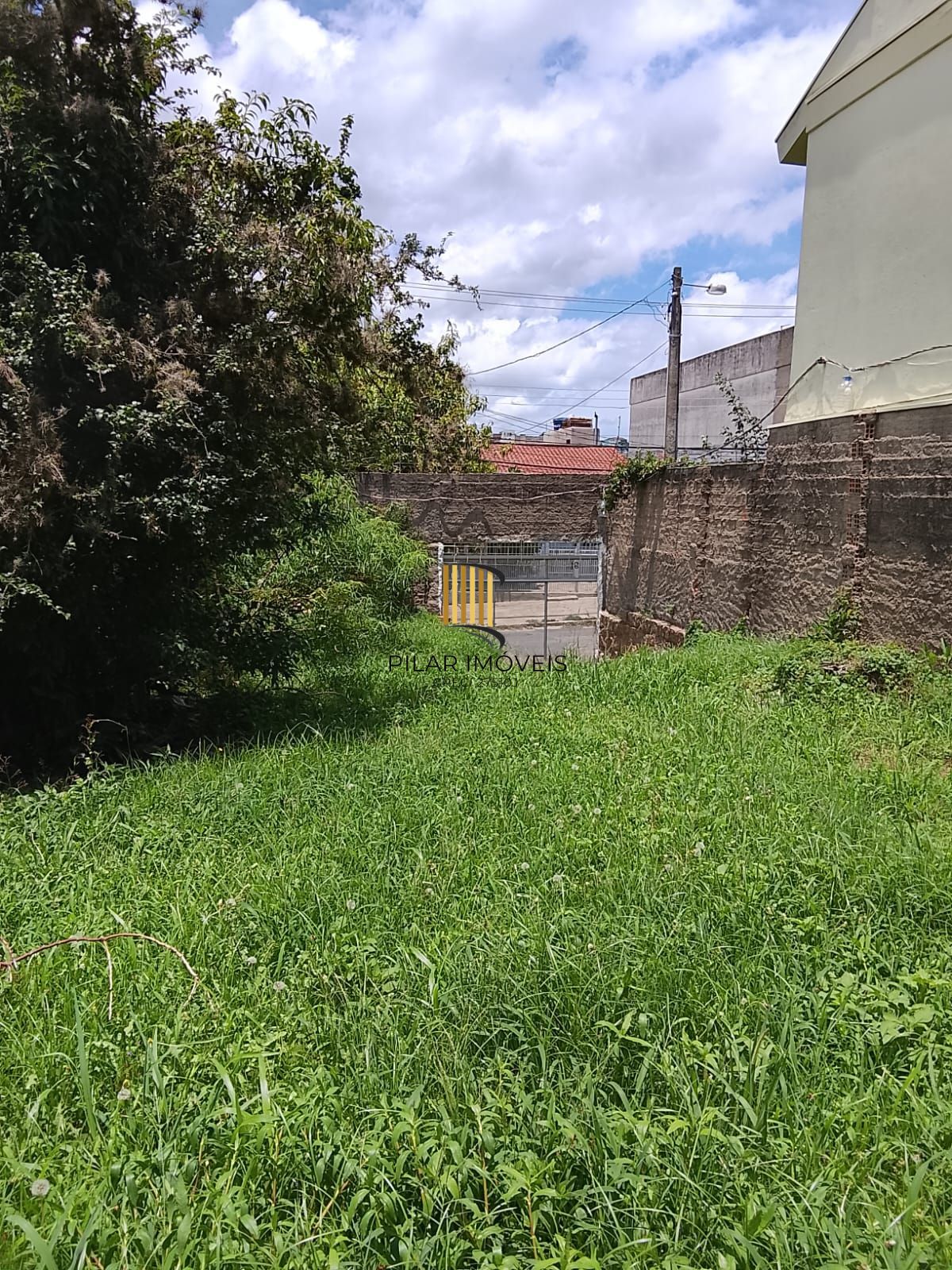 Excelente terreno gramado com árvores frutíferas e edícula nos fundos.