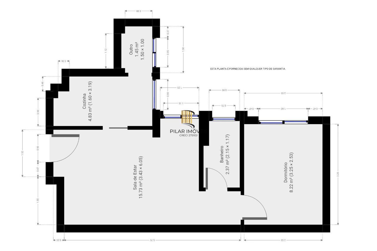 Apartamento 1 dormitório no bairro Centro Histórico