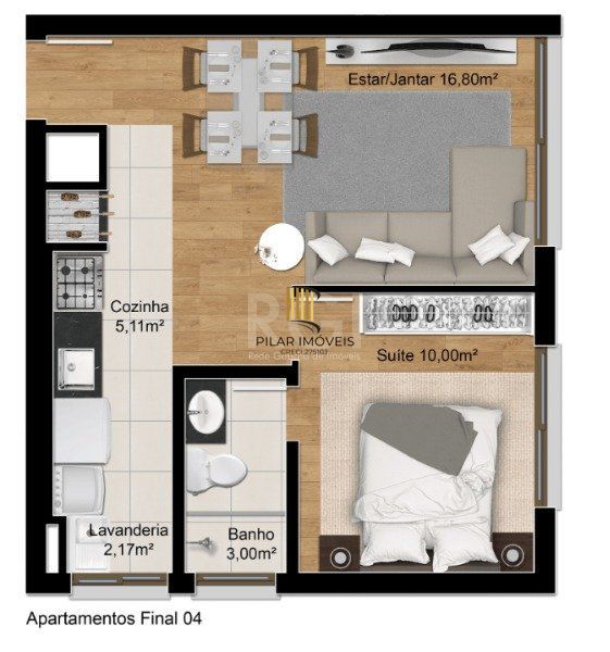Apartamento para Venda - 70.67m², 2 dormitórios, sendo 1 suites, 2 vagas - Petrópolis
