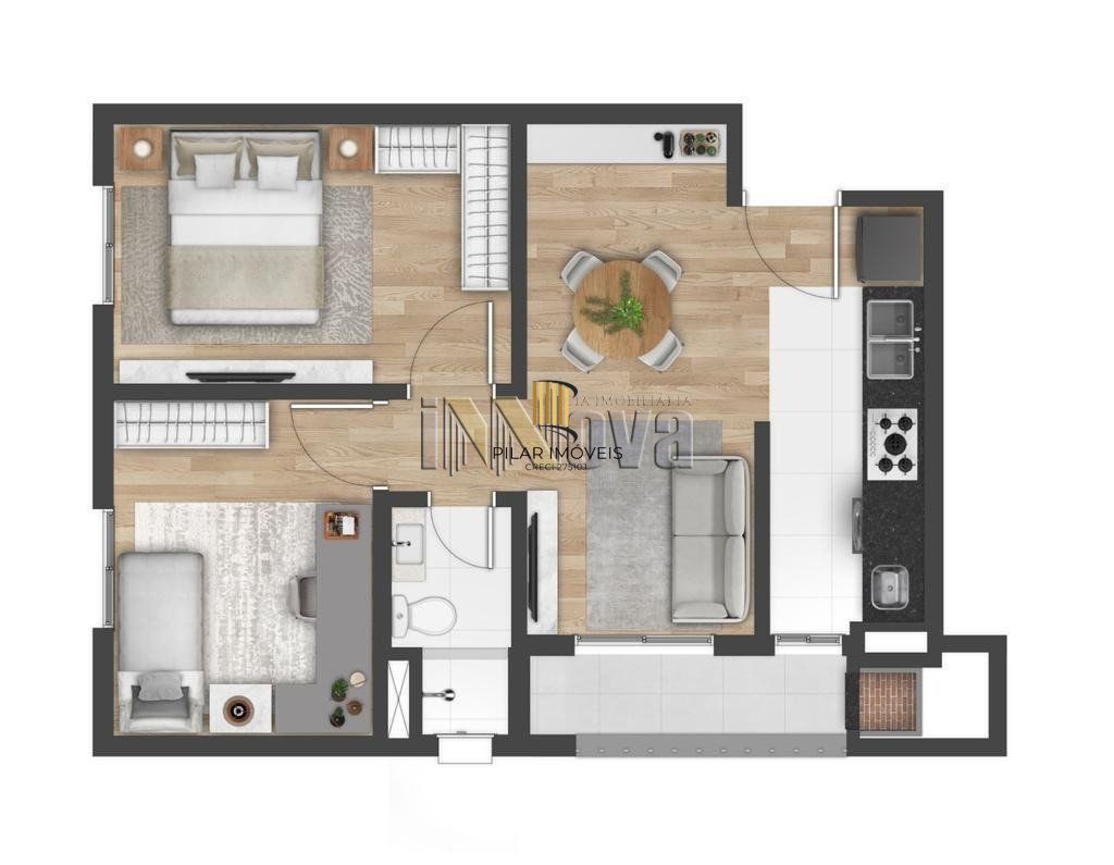 Lançamento para Venda - 50m², 2 dormitórios, 2 vagas - Coronel Nassuca