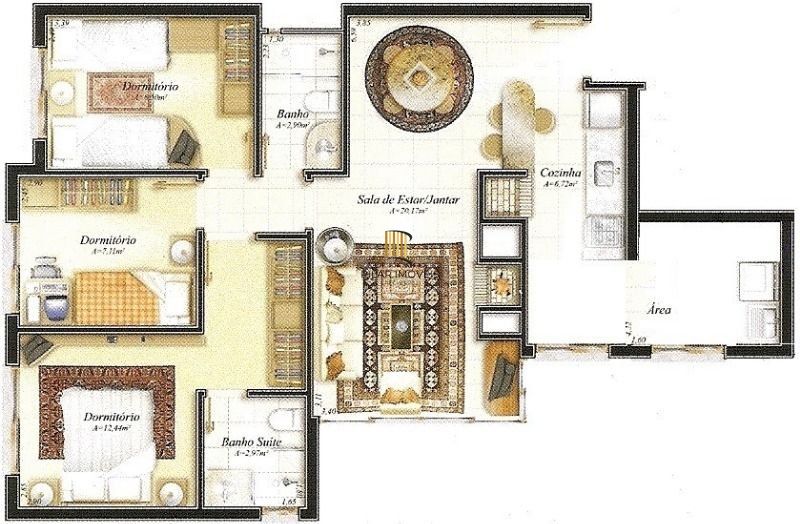 Apartamento para Venda - 82m², 3 dormitórios, sendo 1 suites, 2 vagas - Sarandí