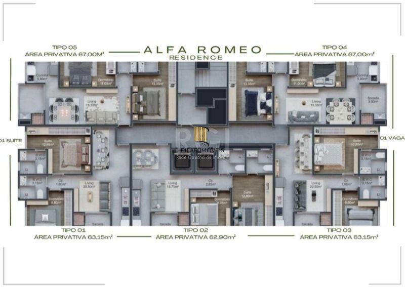 Apartamento 2 dormitórios no bairro Meia Praia