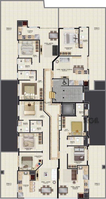 Apartamento 3 dormitórios no bairro Centro