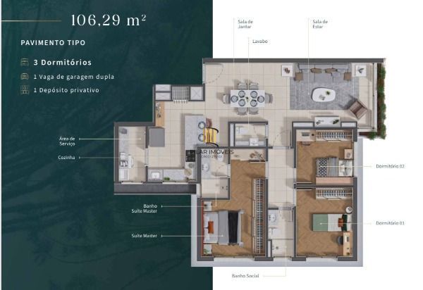 Apartamento 3 dormitórios no bairro Tristeza