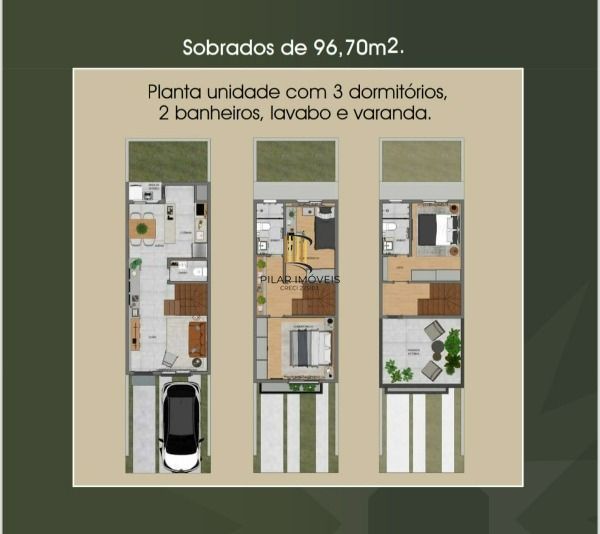 VISITE O DECORADO.Sobrados  em condominio fechado de 02 e 03 dormitórios