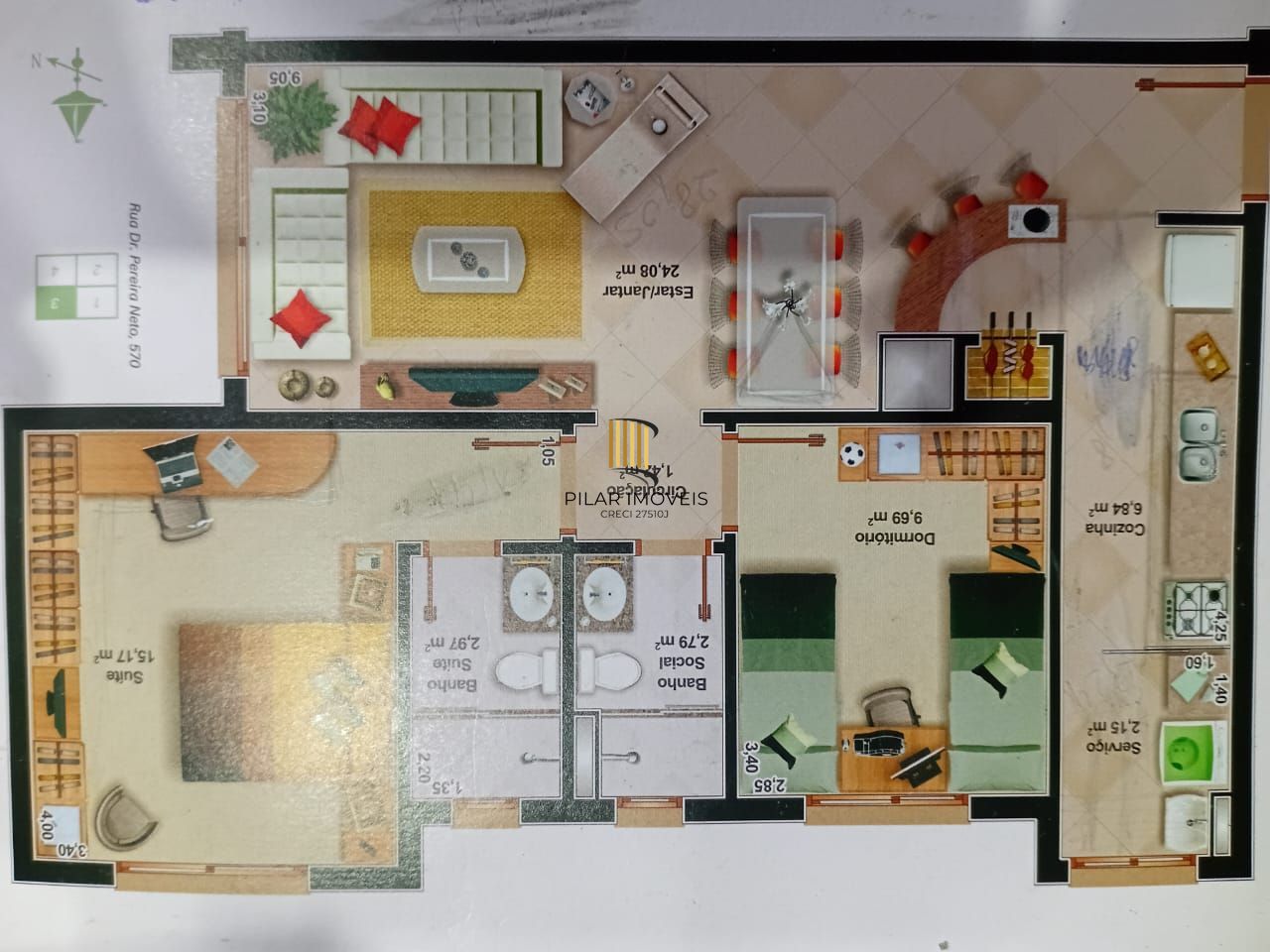 Ótimo apartamento 2 dormitórios, 1 suíte, 1 vaga coberta escriturada na tristeza.