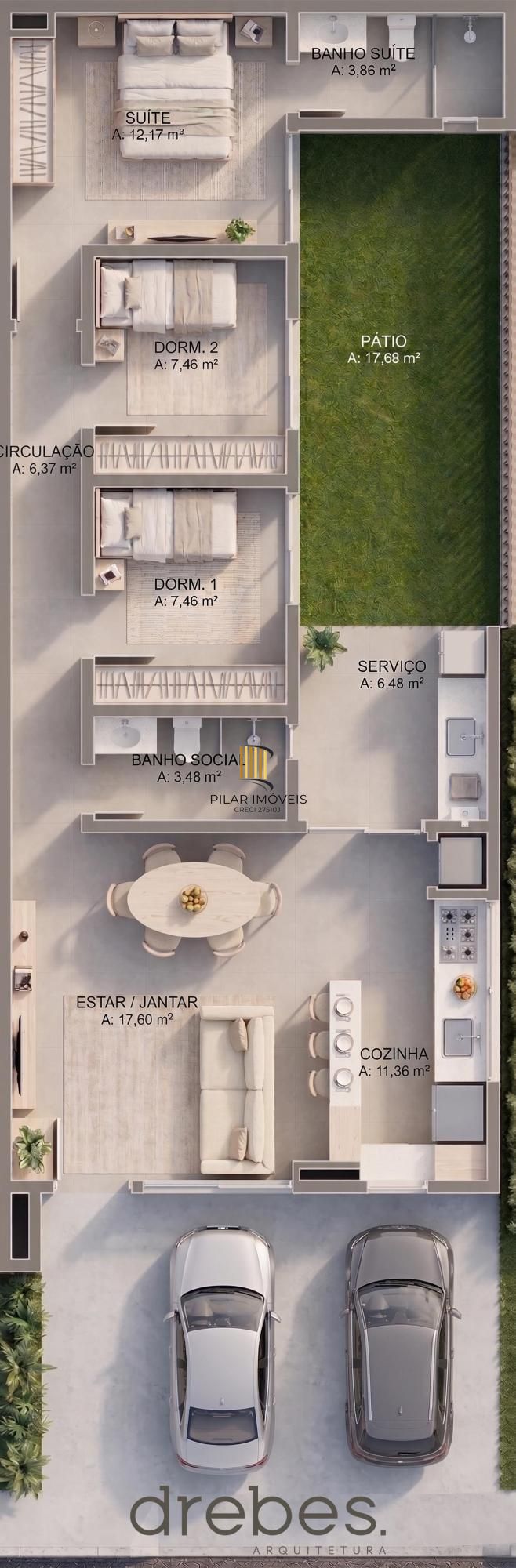Residência no Condomínio Nova Ipanema Garden, com 3 dormitórios