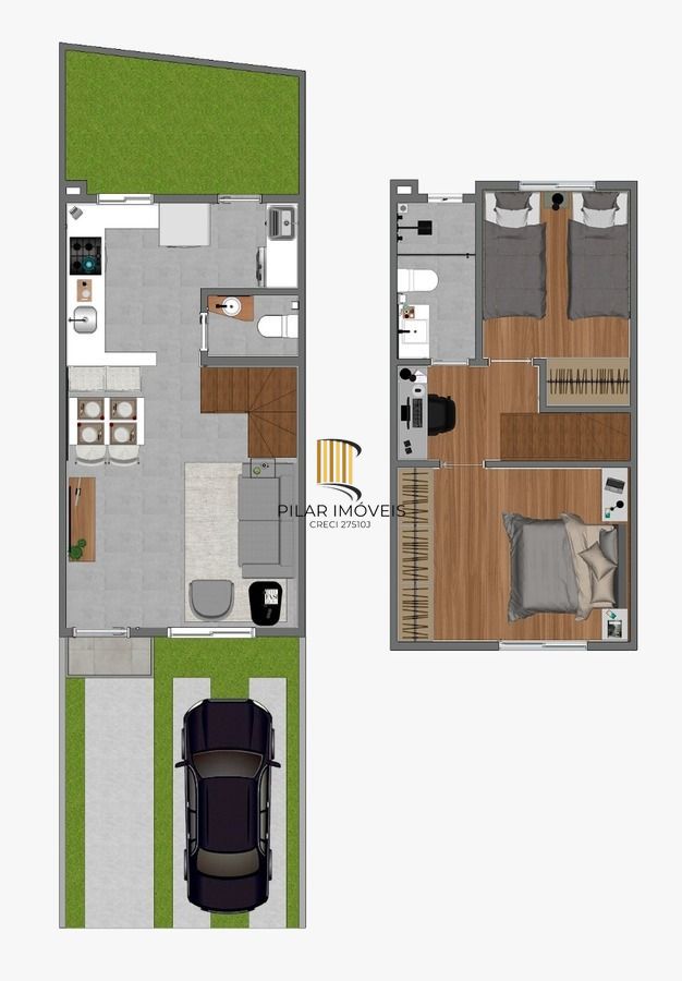 Casa Condominio para Venda - 41.96m², 1 dormitório, 1 vaga - Hípica