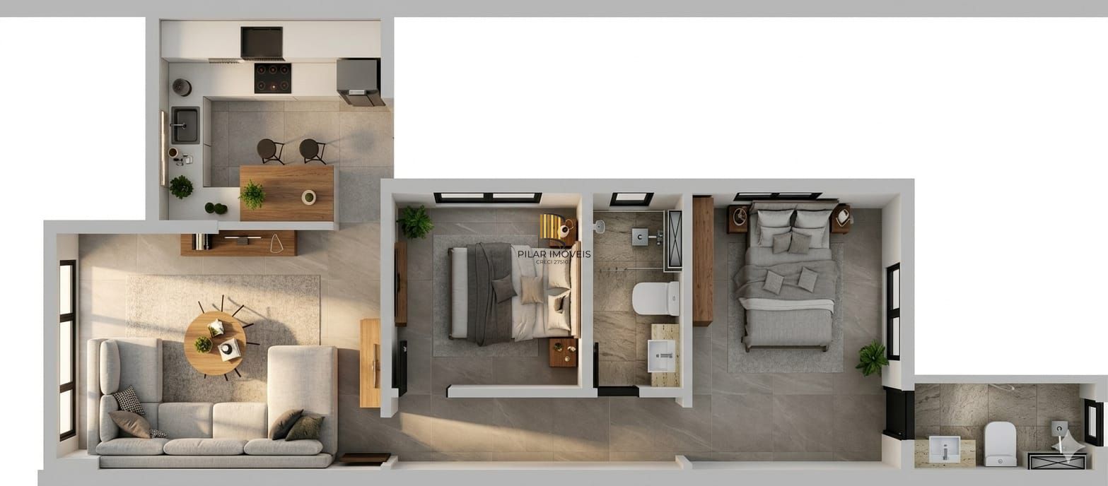 Casa em condomínio com 2 dormitórios, suíte e churrasqueira