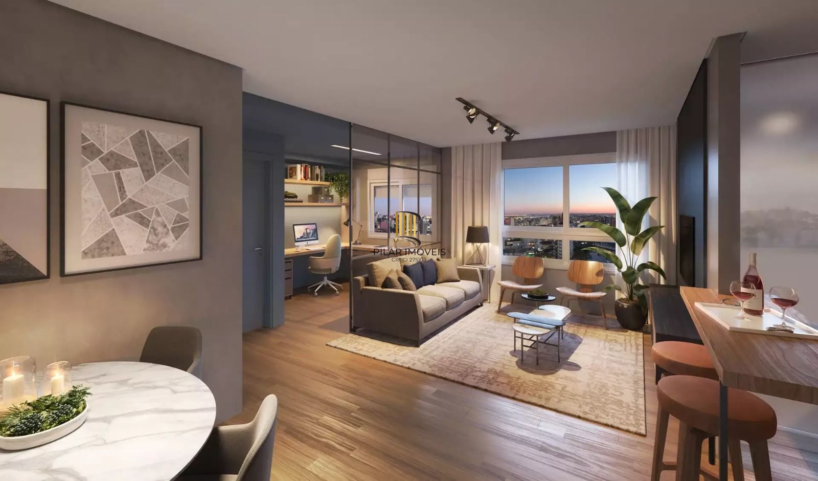 Apartamento de 02 dormitórios. 59m² privativos, churrasqueira e vaga, com suíte próximo Puc - Pilar Imóveis