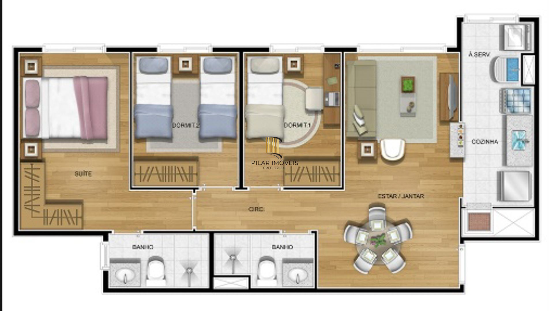 Apartamento 3 quartos com suíte zona norte Porto Alegre