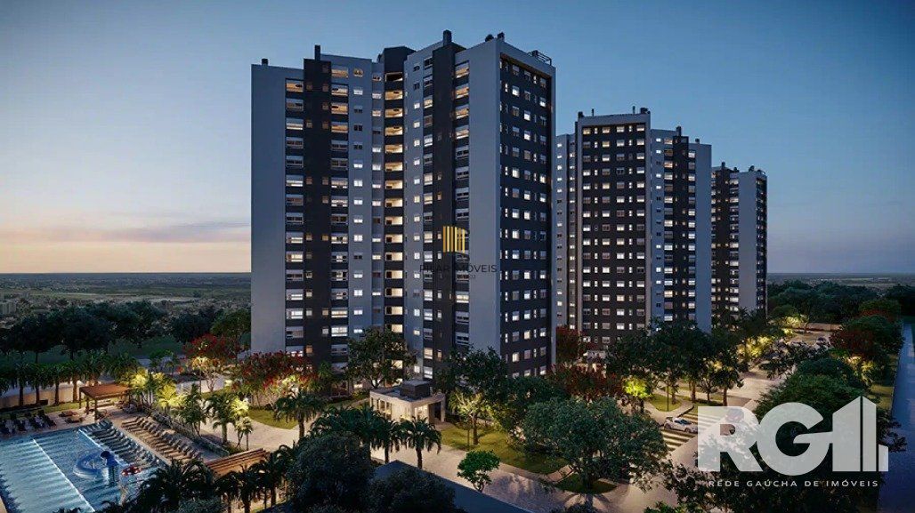 Apartamento de 2 dormitórios, suíte e espera para churrasqueira ou lareira.
