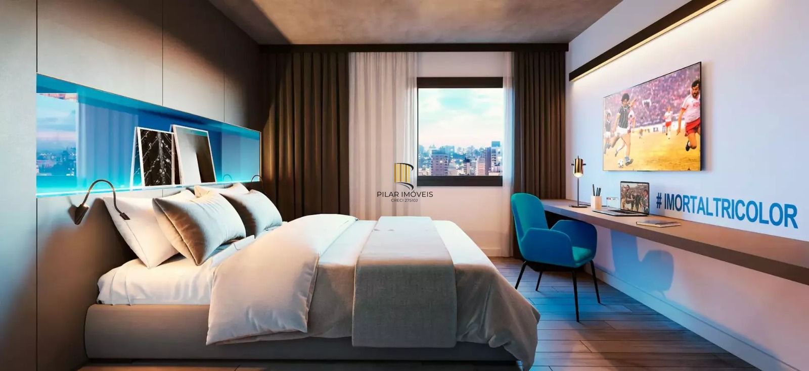 Cota de hotel no Park Plaza Grêmio – Andar Alto e Vista - Moinhos de Vento - Pilar Imóveis