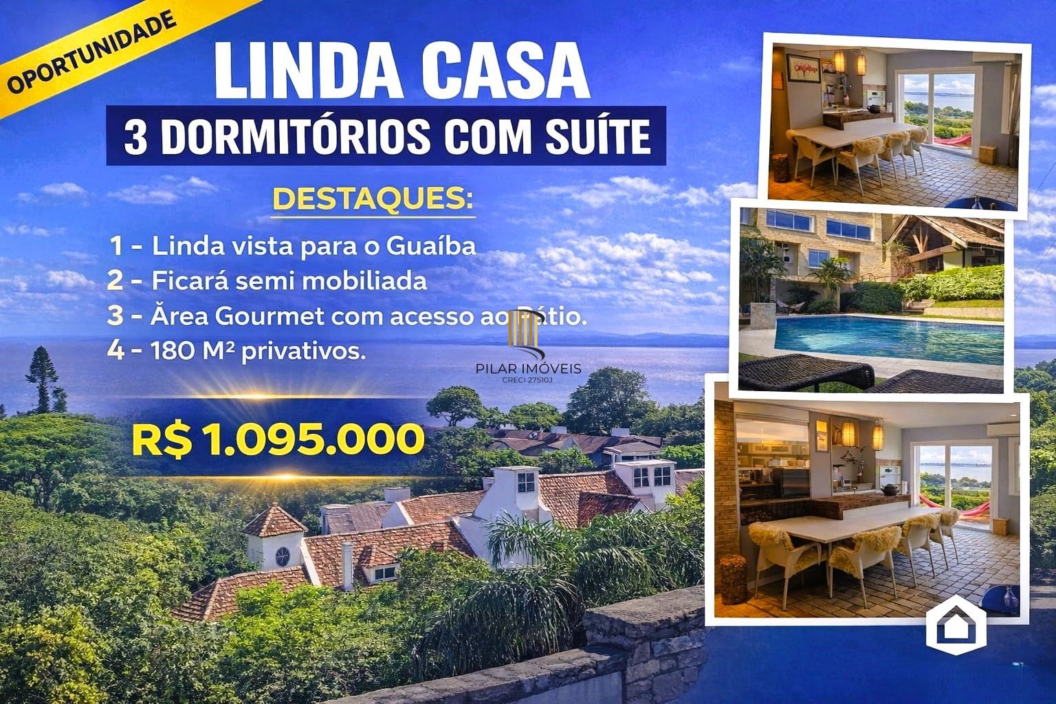 Casa de Condomínio 3 dormitórios no bairro Sétimo Céu - Pilar Imóveis