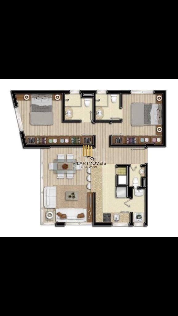 Excelente apartamento 2 dormitórios com  duas suítes,lavabo e vaga coberta próximo Av: Goethe