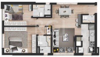 Apartamento 2 dormitórios com duas suítes ,lavabo e vaga coberta próximo ao Parcão