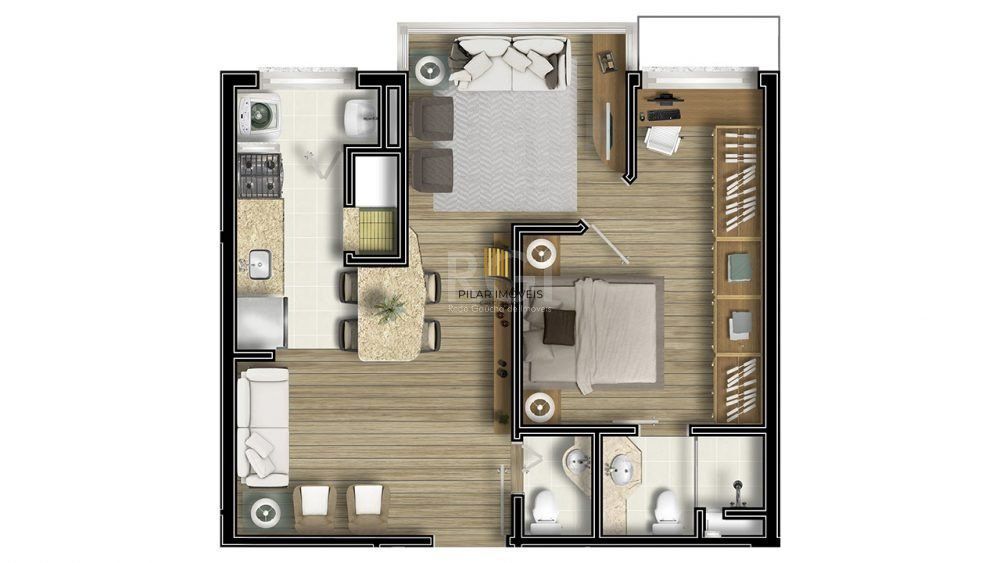 Apartamento 1 dormitório com suíte ,lavabo e vaga próximo ao Hospital Moinhos de Vento