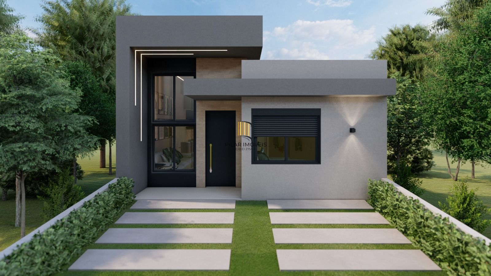 Casa térrea com 3 dormitórios ensolarada com pátio e churrasqueira em condomínio fechado no bairro Hípica - Pilar Imóveis